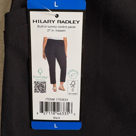 Hilary Radley Ladies' Pull-On Ankle Pants, Slim, Pockets, Black, Large, NWT - Picture 5 of 15